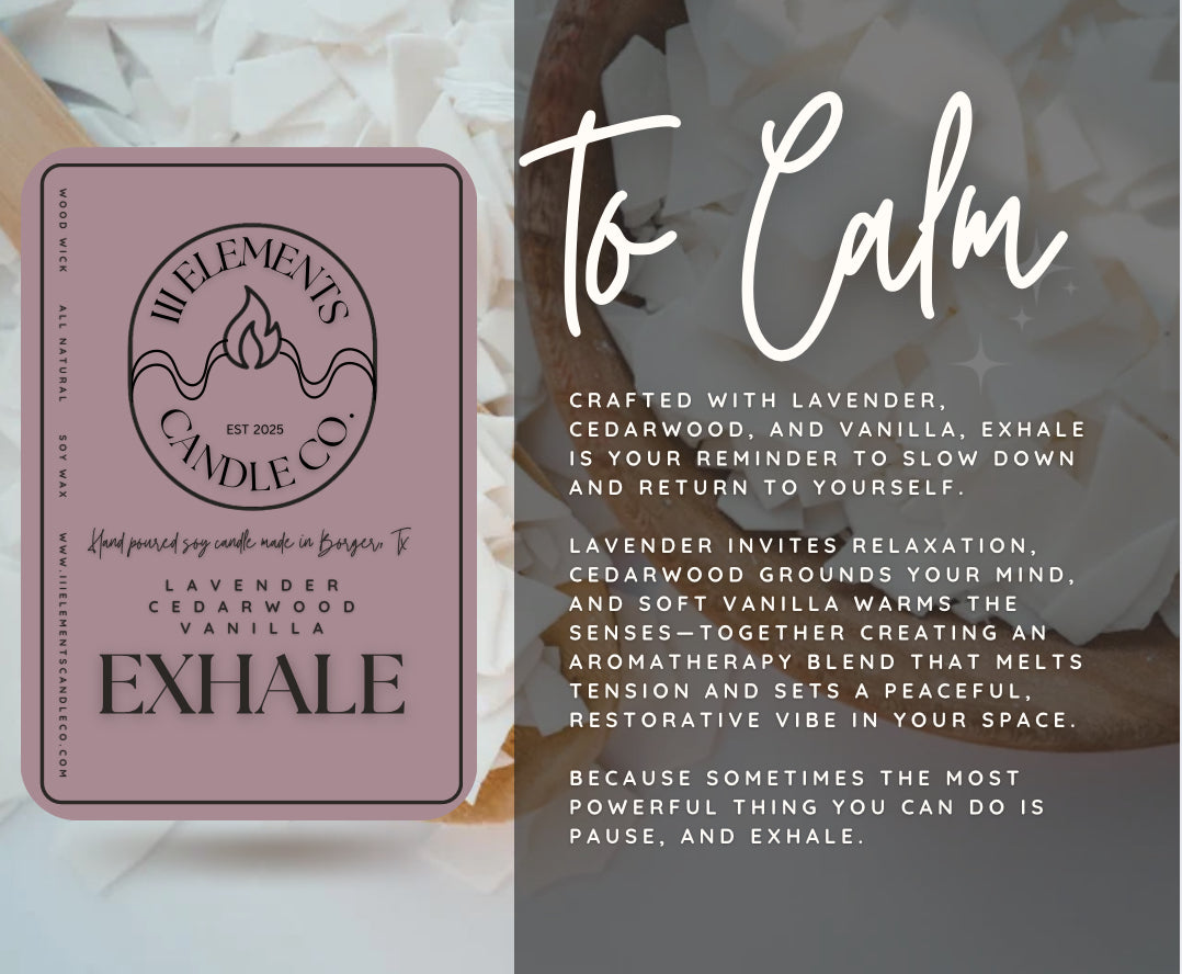 Exhale - Essential Oil Soy Candle (Wood Wick)
